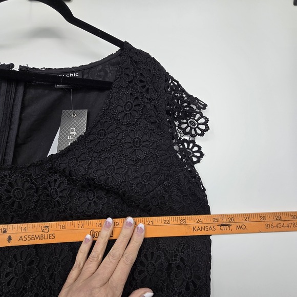 NEW City Chic Embroidered Playsuit Lace Vibe Jumpsuit Womens XL Black Mini Lined - Picture 7 of 11